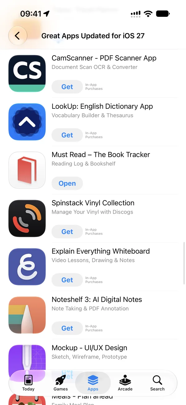 Must Read listed in Great Apps Updated for iOS 27 on the App Store
