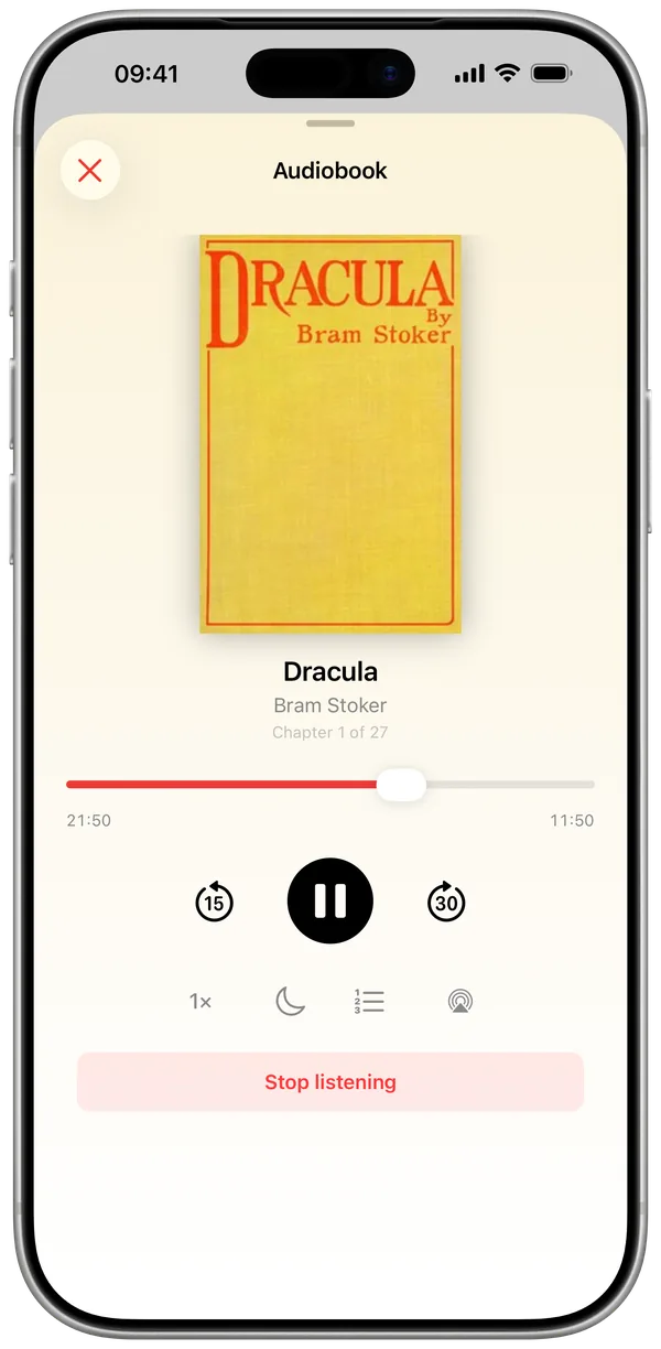 Audiobook player in Must Read