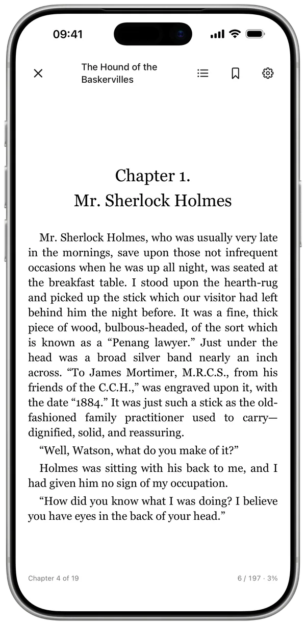 EPUB reader in Must Read