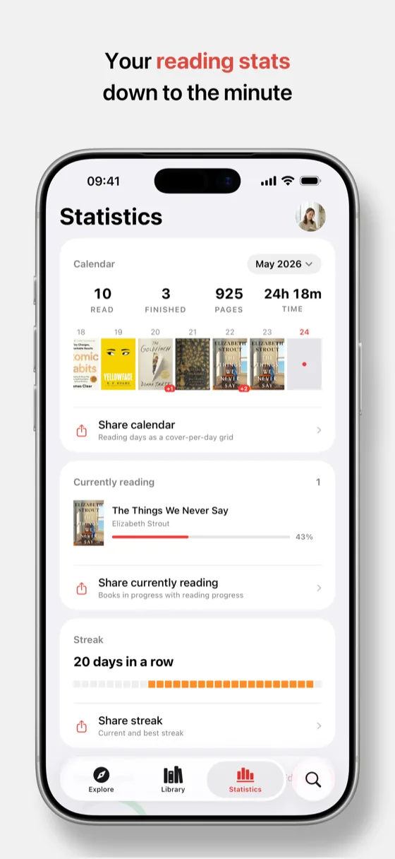 Yearly reading goal progress in Must Read