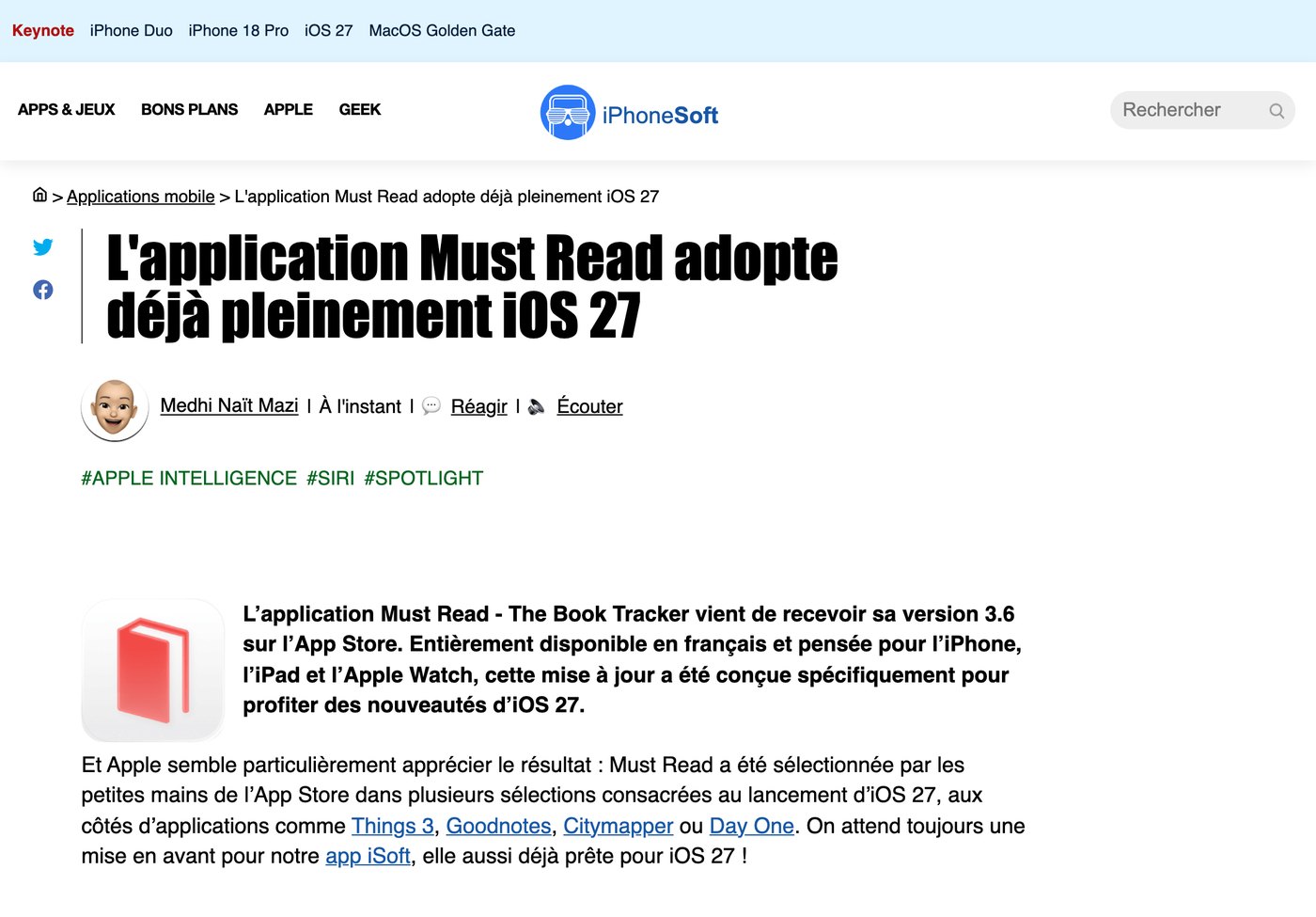 The iPhoneSoft article, its title and opening